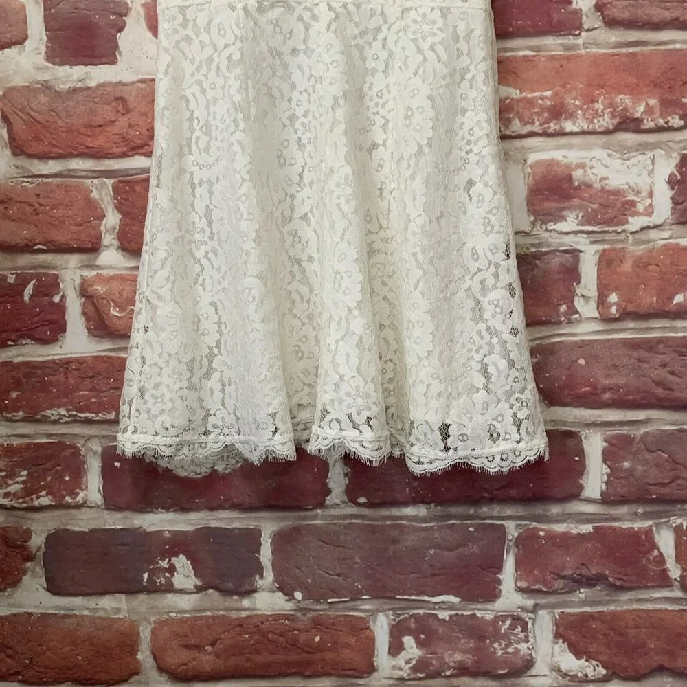 Joie Dress Women’s Large White Floral Lace Eyelash Trim Sleeveless Sundress - Picture 4 of 8